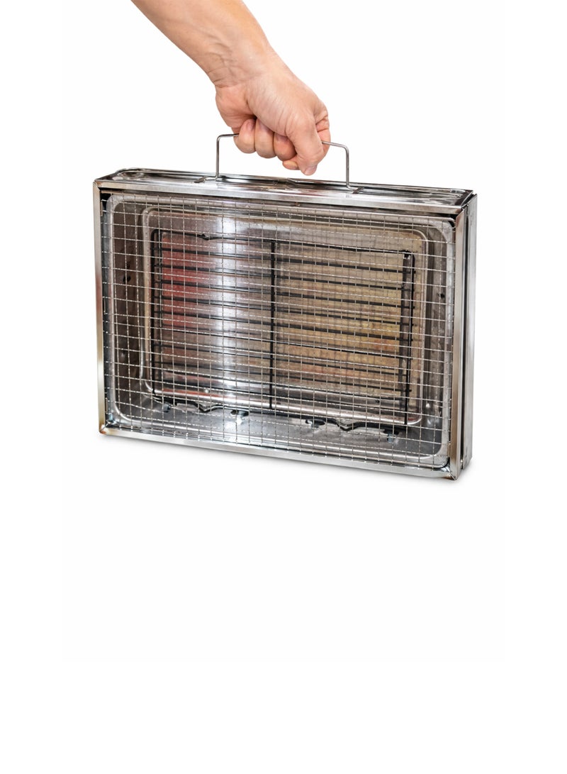 توشيونيكس شواية فحم قابلة للطي من UTTORA طراز TL-372 - حامل شواء محمول من الفولاذ المقاوم للصدأ | سهلة الحمل، آمنة للطعام، مقاومة للصدأ، سهلة التنظيف | مثالية للتخييم، والنزهات، والحدائق، والشواطئ، والطهي في الهواء الطلق - Image 3